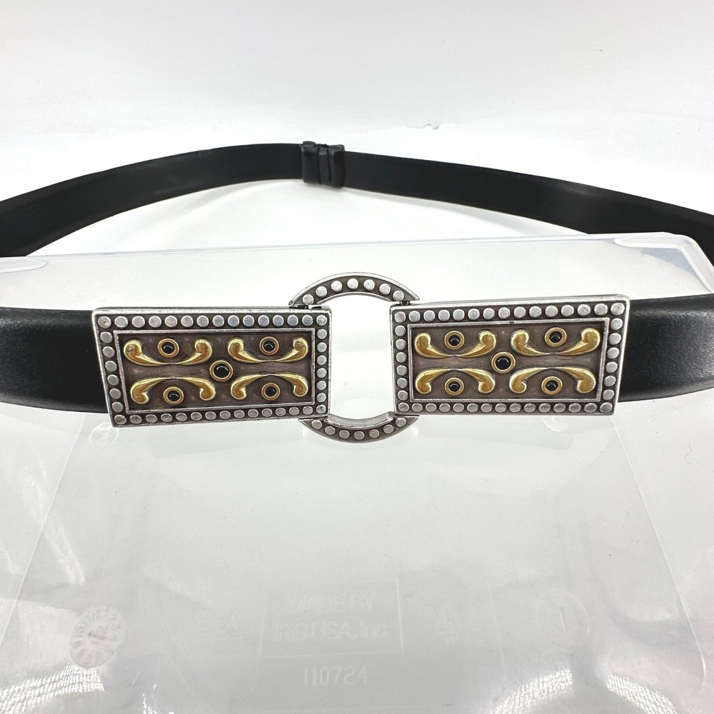 Ornate Buckle Waist Belt Boho Western Statement Eclectic Womens Adjustable Black